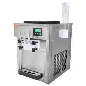 Komerčný výrobník zmrzliny VEVOR, 1800 W, 3 príchute, doska stroja na mäkkú zmrzlinu, 2 x 4 l lievik, 2 x 1,8 l valec