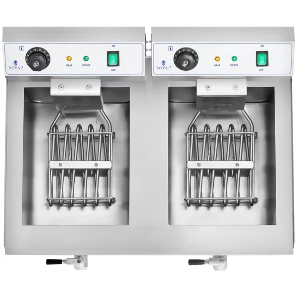 Fritéza - dvojitá - elektrická - 2 x 16 litrov - s vypúšťacím kohútikom - Image 3