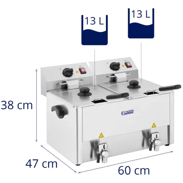 Fritéza - elektrická - 2 x 13 l - EGO termostat - Image 9