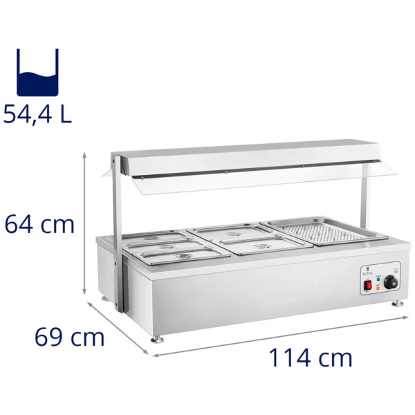 Bain Marie - 6 gastronádob - s nadstavcom na mäso - Image 9