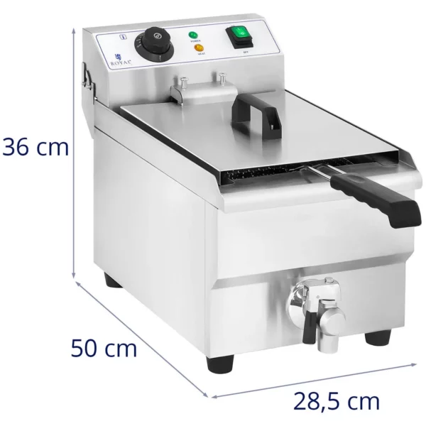 Elektrická fritéza - 10 litrov s vypúšťacím kohútikom - Image 8