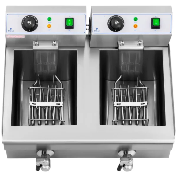 Fritéza - elektrická - 2 x 10 l - vypúšťacie kohútiky - 230 V - Image 4
