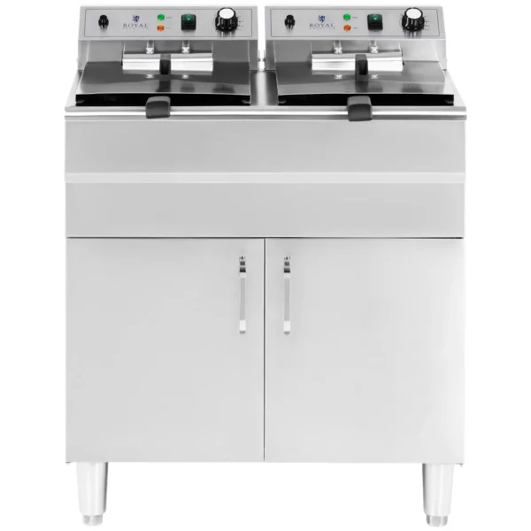 Dvojitá elektrická fritéza - 26 l - 10 000 W - vypúšťací kohút - studená zóna - spodná skrinka - Image 7