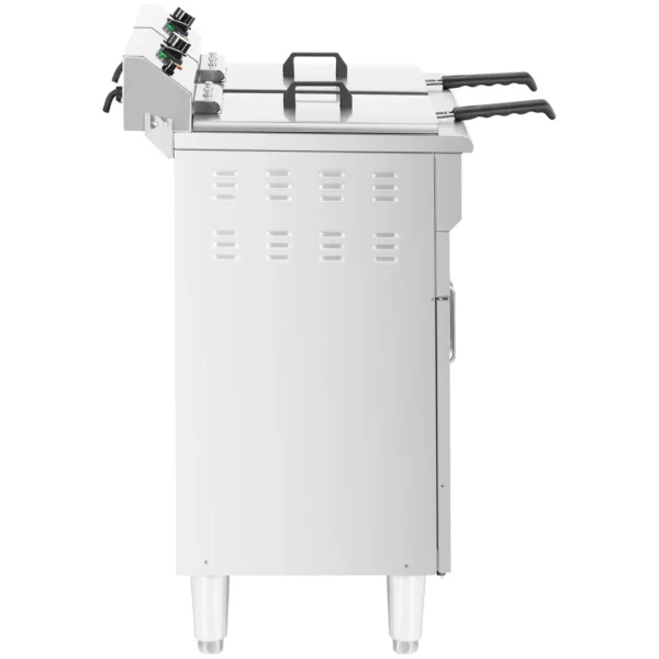 Dvojitá elektrická fritéza - 26 l - 10 000 W - vypúšťací kohút - studená zóna - spodná skrinka - Image 8