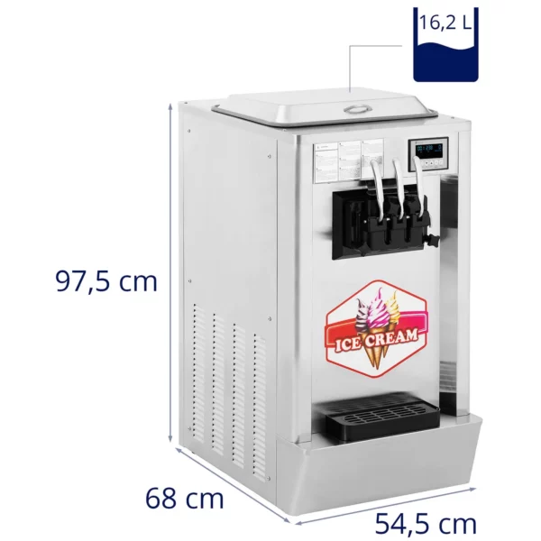 Stroj na točenú zmrzlinu - 1550 W - 23 l/h - 3 príchute - Image 7