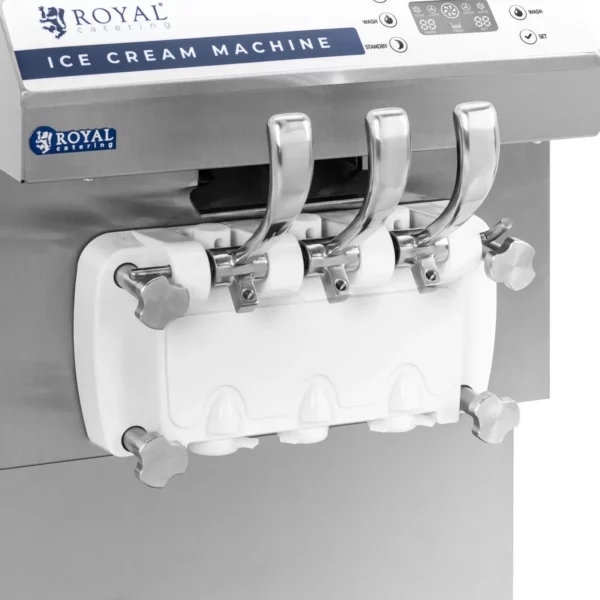 Stroj na jemnú zmrzlinu - 1350 W - 16 l/h - LED - 3 príchute - Royal Catering - Image 4