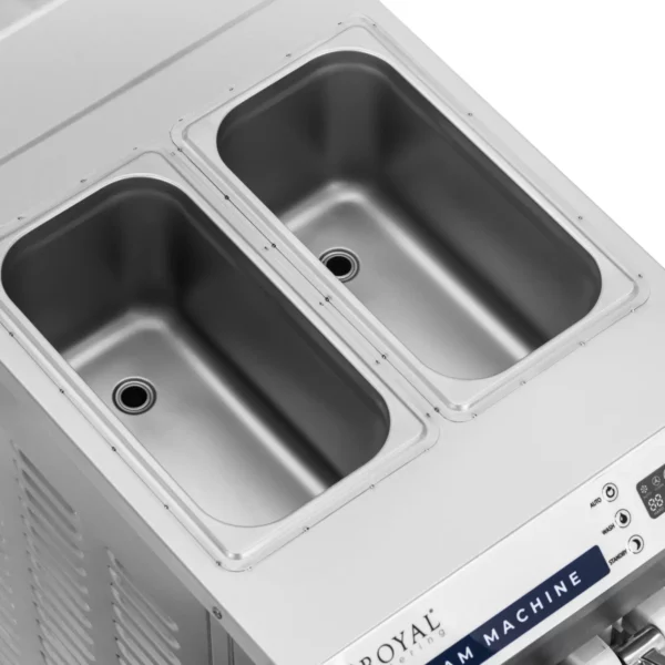 Stroj na jemnú zmrzlinu - 1350 W - 16 l/h - LED - 3 príchute - Royal Catering - Image 5