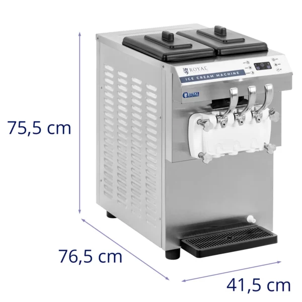 Stroj na jemnú zmrzlinu - 1350 W - 16 l/h - LED - 3 príchute - Royal Catering - Image 7