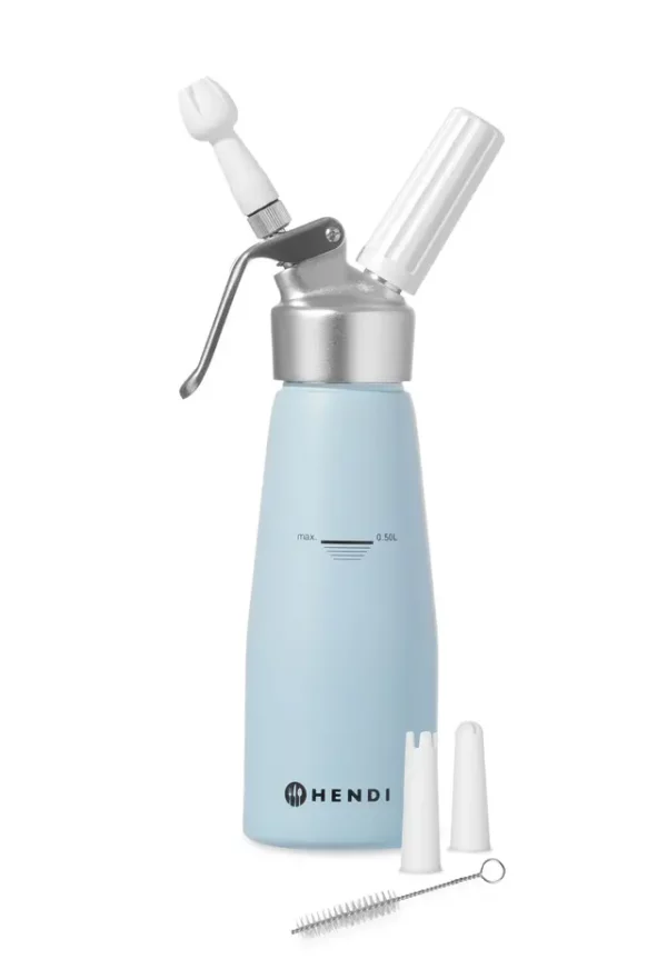 Sifónová fľaša na šľahačku, HENDI, 0,5L, Pastelovo modrá,  80x(H)260mm