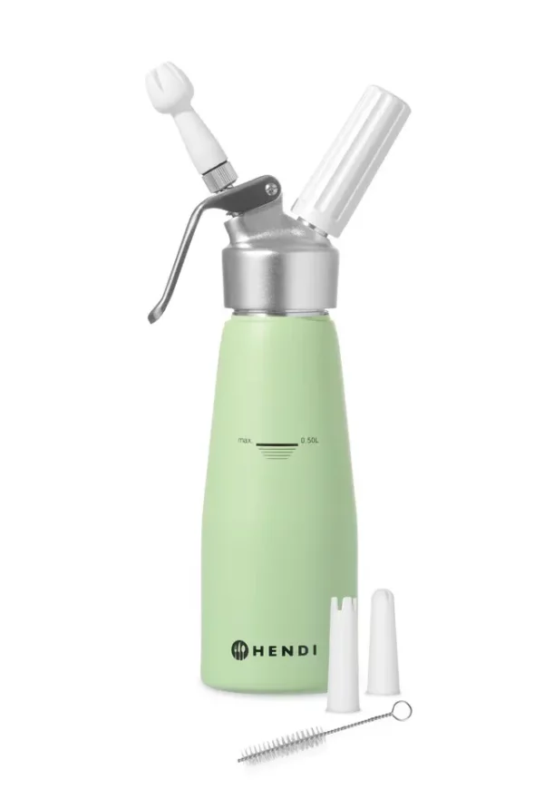 Sifónová fľaša na šľahačku, HENDI, 0,5L, Pastelovo zelená,  80x(H)260mm
