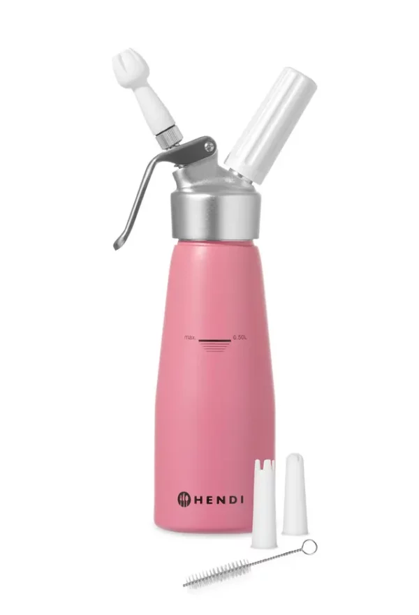 Sifónová fľaša na šľahačku, HENDI, 0,5L, Pastelovo ružová, 80x(H)260mm