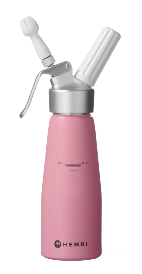Sifónová fľaša na šľahačku, HENDI, 0,5L, Pastelovo ružová, 80x(H)260mm - Image 4