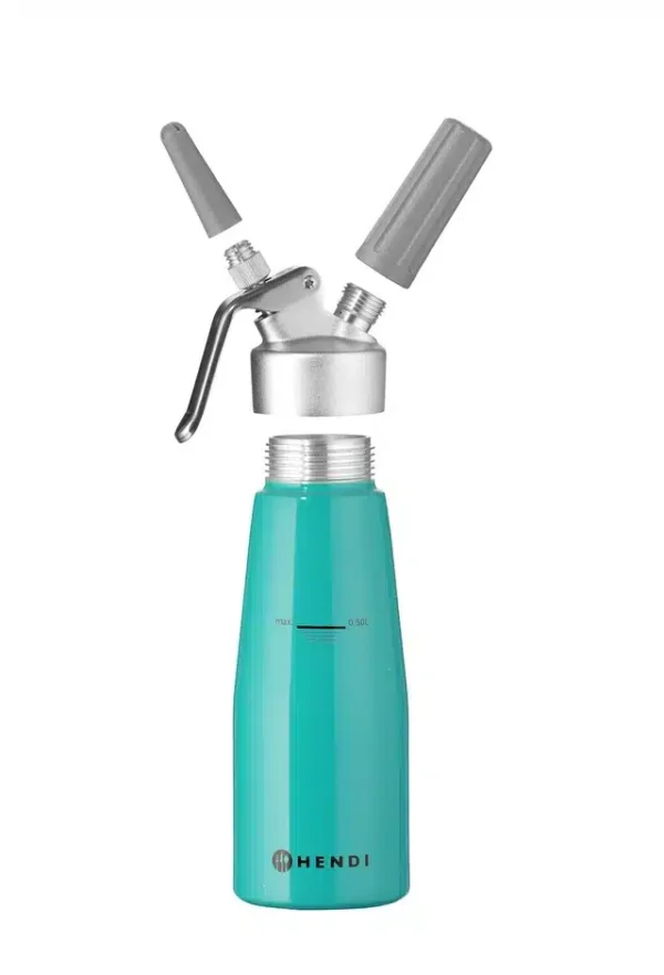 Fľaša na šľahačku – 0,5 l – tyrkysová | Hendi 975893 - Image 2