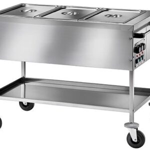 Bain-Marie termo vozík - 3x GN 1/1 - teplota bazéna sa dá regulovať samostatne