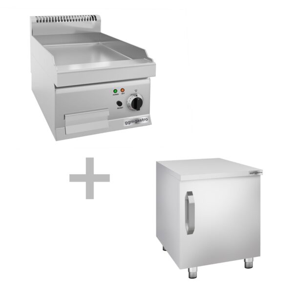 Elektrická platňa - 3,6 kW - hladká - vrátane podstavca s 1 dvierkami - Image 3