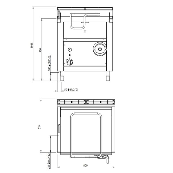 Plynová výklopná panvica - 60 litrov - 14,5 kW - Image 2
