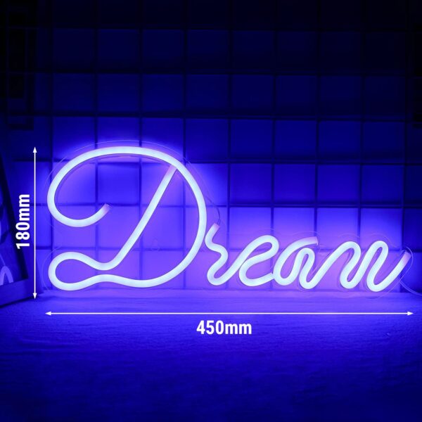LED svetelný nápis - Dream - Blue - 420x180mm - Image 2