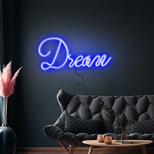 LED svetelný nápis - Dream - Blue - 420x180mm