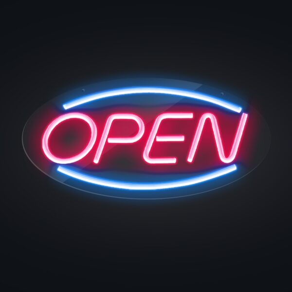 LED svetelný nápis - OTVORENÉ - červená/modrá - 450x220mm - Image 3