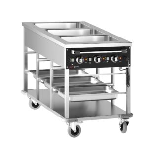 Bain-Marie termo vozík - 3 x GN 1/1 - teplota bazéna sa dá regulovať samostatne
