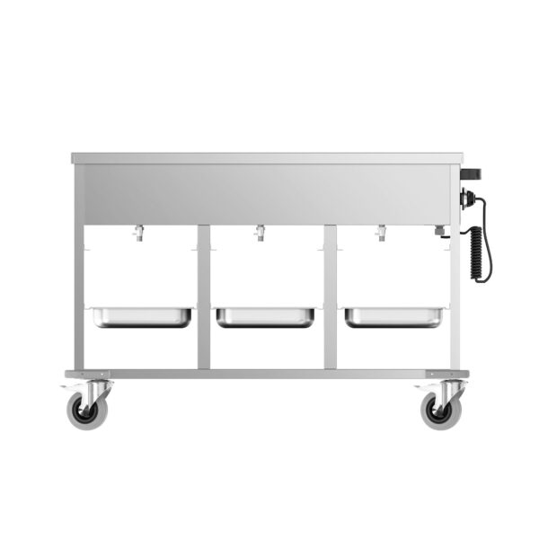 Bain-Marie termo vozík - 3 x GN 1/1 - teplota bazéna sa dá regulovať samostatne - Image 8