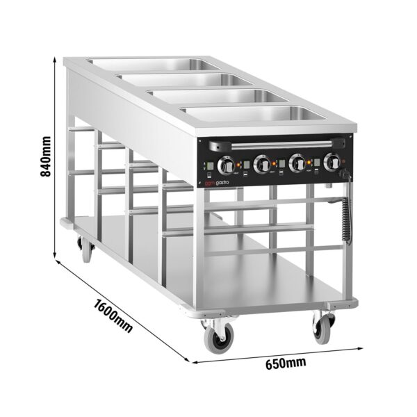 Bain-Marie termo vozík - 4 x GN 1/1 - teplota bazéna sa dá regulovať samostatne - Image 4