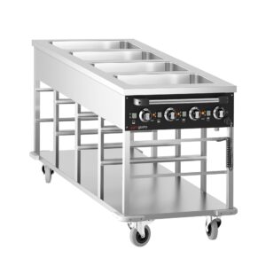 Bain-Marie termo vozík - 4 x GN 1/1 - teplota bazéna sa dá regulovať samostatne