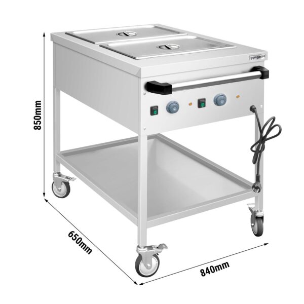 Bain-Marie termo vozík - 2x GN 1/1 - teplota bazéna sa dá regulovať samostatne - Image 6