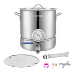 Varná kanvica VEVOR Systém varenia piva Systém domáceho varenia 5 Gal Pivovarský fermentačný hrniec Nehrdzavejúca oceľ