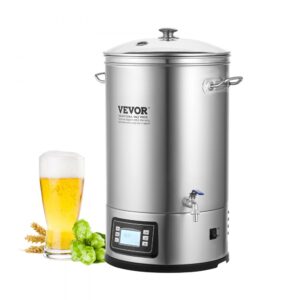 VEVOR nerezová varná kanvica na pivo 35 l, varná kanvica, príslušenstvo na varenie piva pre domácnosť, sada zariadení na varenie piva vrátane sklenenej pokrievky, rukoväte, kohútika, elektronický ovládací panel reklama