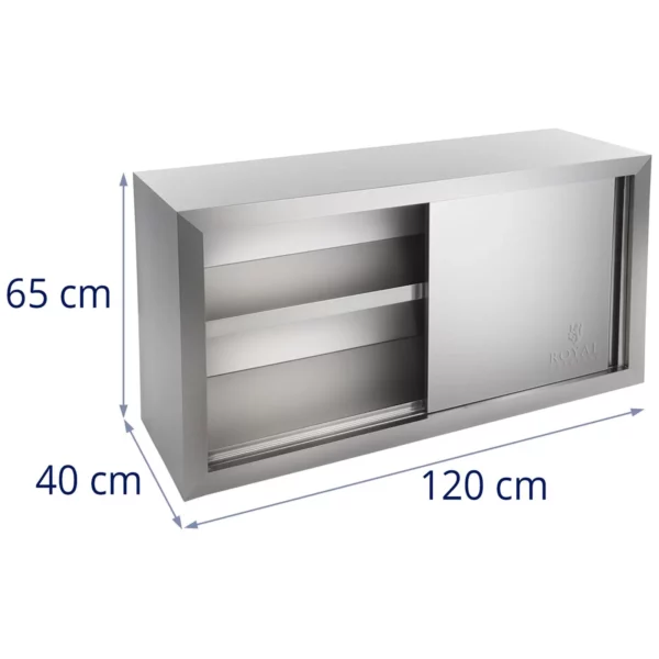 Nástenná skrinka z nehrdzavejúcej ocele - 120 cm - Image 2