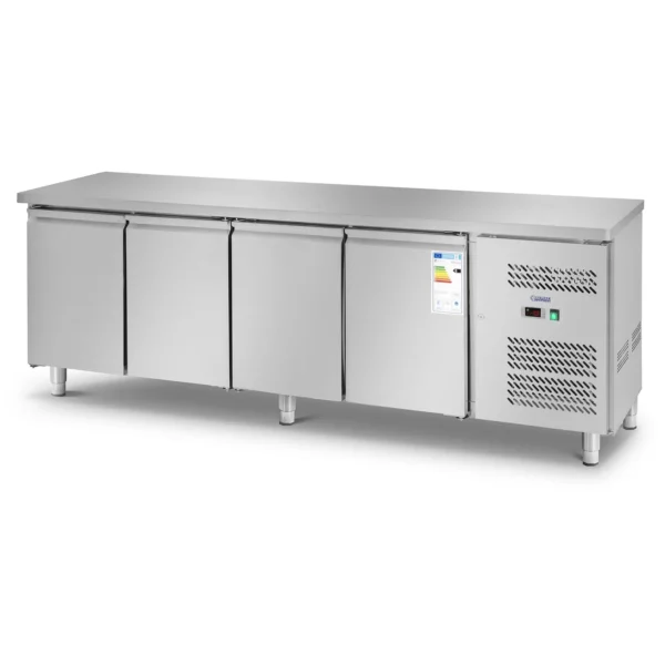 Chladiaci stôl - 450 l - 4 priehradky - 227 x 64 cm - Trieda B - ušľachtilá oceľ - Royal Catering