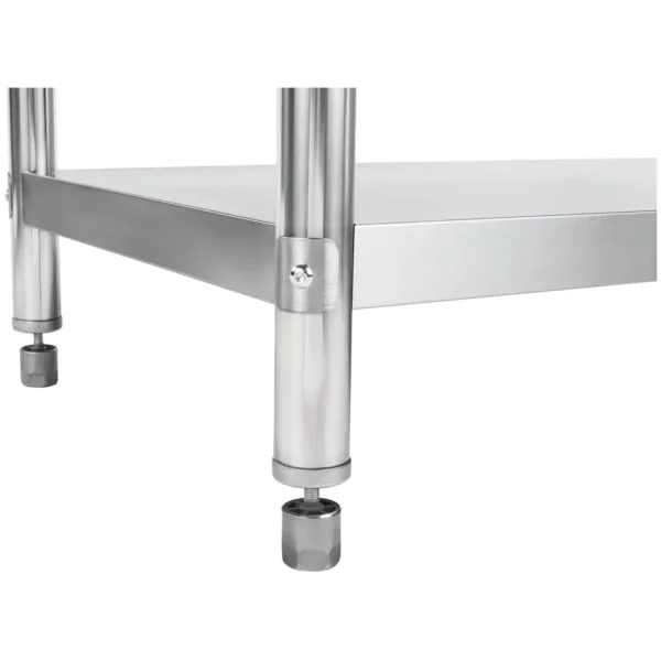 Pracovný stôl z ušľachtilej ocele - 200 x 60 cm - s lemom - 160 kg nosnosť - Image 4