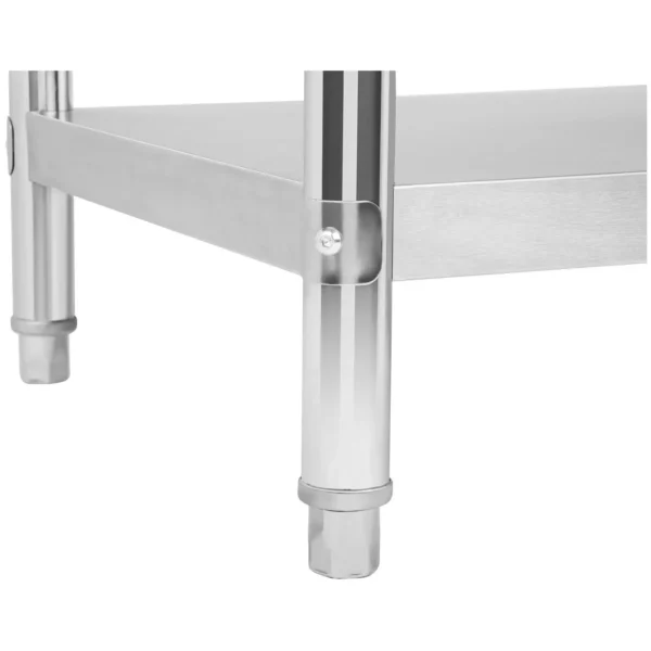 Pracovný stôl z ušľachtilej ocele - 200 x 60 cm - s lemom - 160 kg nosnosť - Image 2