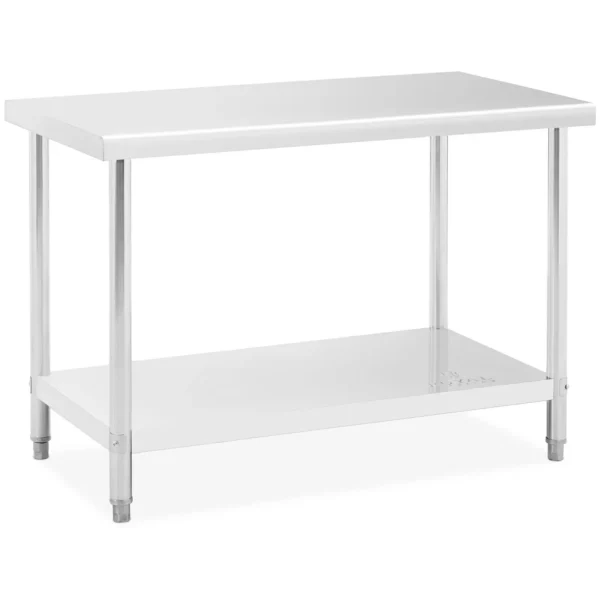 Pracovný stôl z ušľachtilej ocele - 120 x 60 cm - maximálna nosnosť 110 kg