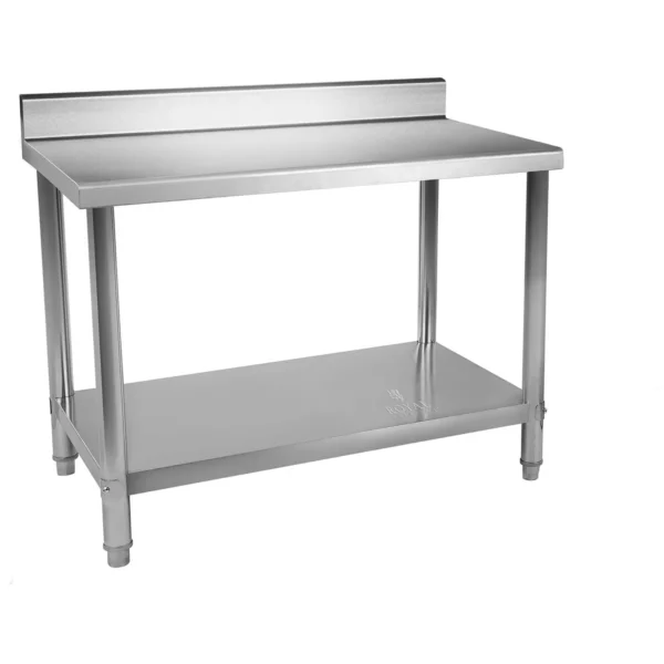 Pracovný stôl z ušľachtilej ocele - 150 x 60 cm - s lemom - 130 kg - Image 6