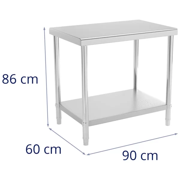 Nerezový stôl - 90 x 60 cm - nosnosť 210 kg - Image 2