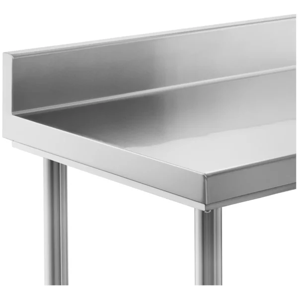 Pracovný stôl z nehrdzavejúcej ocele - 200 x 60 cm - lem - nosnosť 195 kg - Image 3