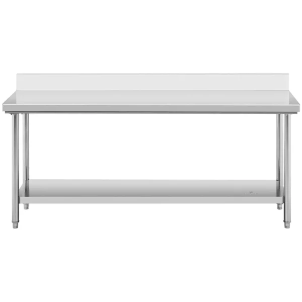 Pracovný stôl z nehrdzavejúcej ocele - 200 x 60 cm - lem - nosnosť 195 kg - Image 2