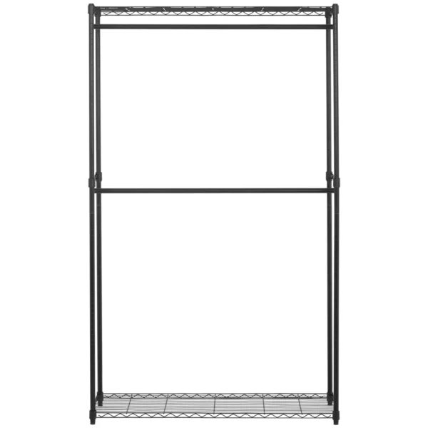 Stojan na oblečenie - kovový - 120 x 45 x 199,5 cm - 200 kg - čierny - Image 2
