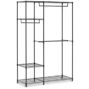 Kovový vešiak na oblečenie - 120 x 45 x 179,5 cm - 270 kg - čierny