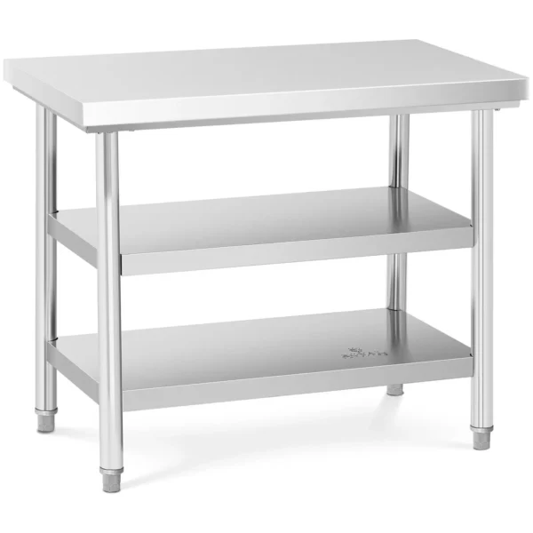 Nerezový stôl - 100 x 60 cm - 600 kg - 3 úrovne