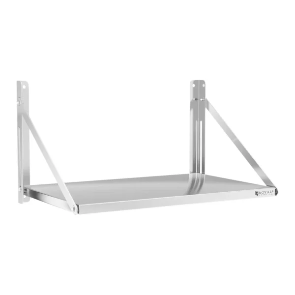 Nástenná polica - sklopná - 80 x 45 cm - 40 kg - nehrdzavejúca oceľ