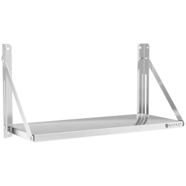Nástenná polica - sklopná - 80 x 30 cm - 40 kg - nehrdzavejúca oceľ - Image 6