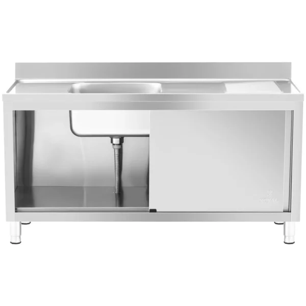 Drezová skriňa - 1 drez - Royal Catering - Nehrdzavejúca oceľ - 500 x 400 x 240 mm - Image 2