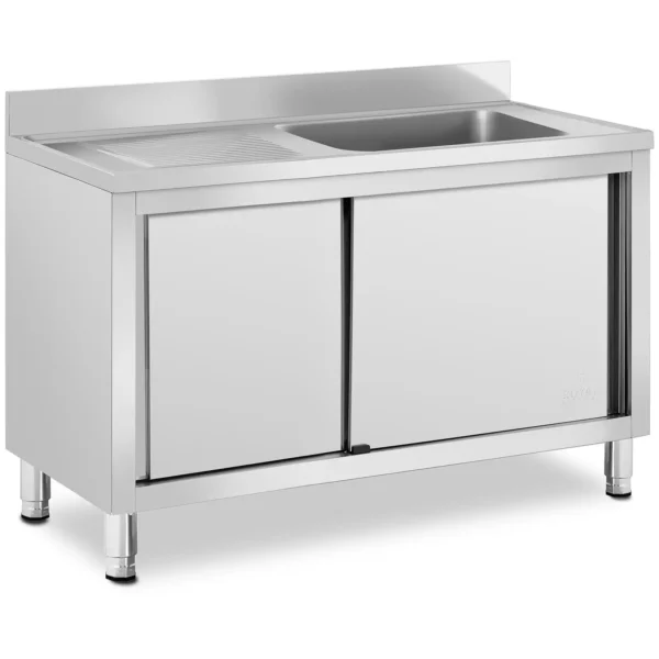 Drezová skriňa - 1 drez - Royal Catering - ušľachtilá oceľ - 500 x 400 x 260 mm - Image 6