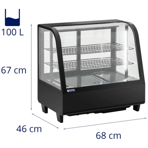 Chladiaca vitrína - 100 l - Royal Catering - 3 úrovne - čierna - Image 2