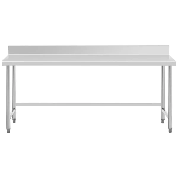Pracovný stôl z nehrdzavejúcej ocele - 200 x 70 cm - lem - nosnosť 95 kg - Image 2