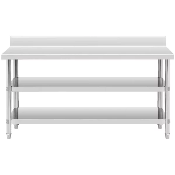 Pracovný stôl z nehrdzavejúcej ocele - s lemom - 180 x 60 x 16., cm - 226 kg - 2 police - Royal Catering - Image 2