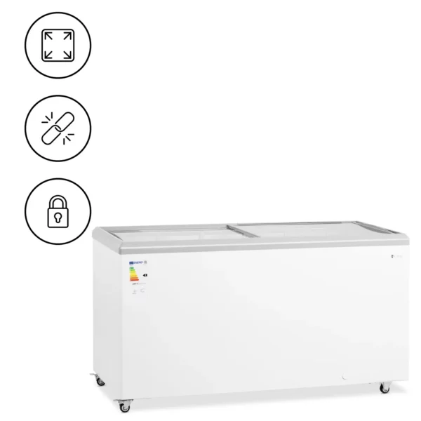 Mraznička - 450 L - sklenené dvere - uzamykateľné - Royal Catering